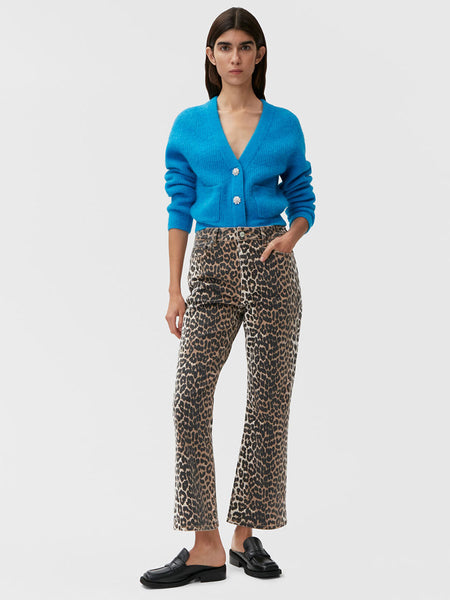 Ganni Betzy Cropped Jeans - Leopard