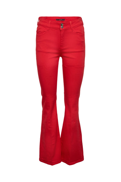 ESPRIT Bootcut Jeans With Pressed Pleat Red