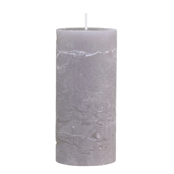 livs Rustic Pillar Candle - French Grey, 60hrs (7x17cm)