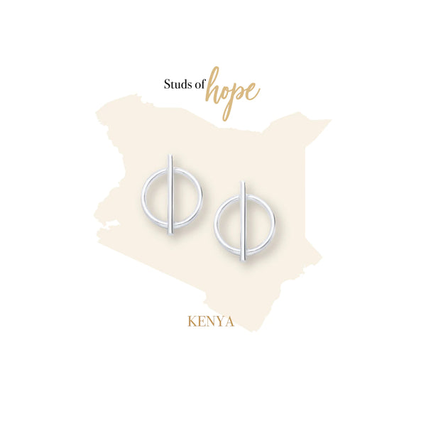 Vurchoo Studs Of Hope - Kenya Minimalist Cut Circle