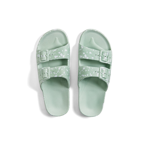Freedom Moses Slippers White Terrazzo Sage