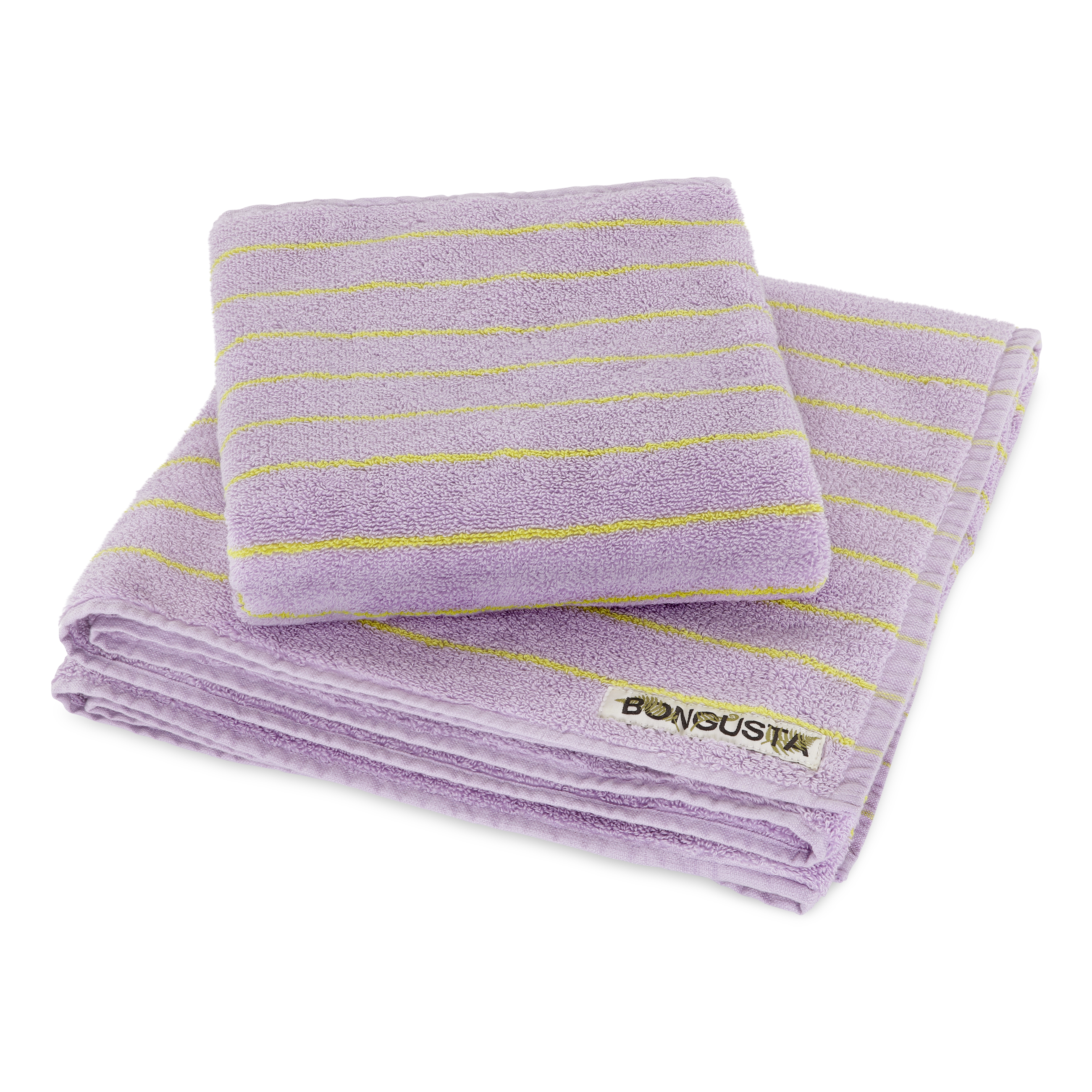 bongusta Naram Guest Towel - Lilac & Neon Yellow