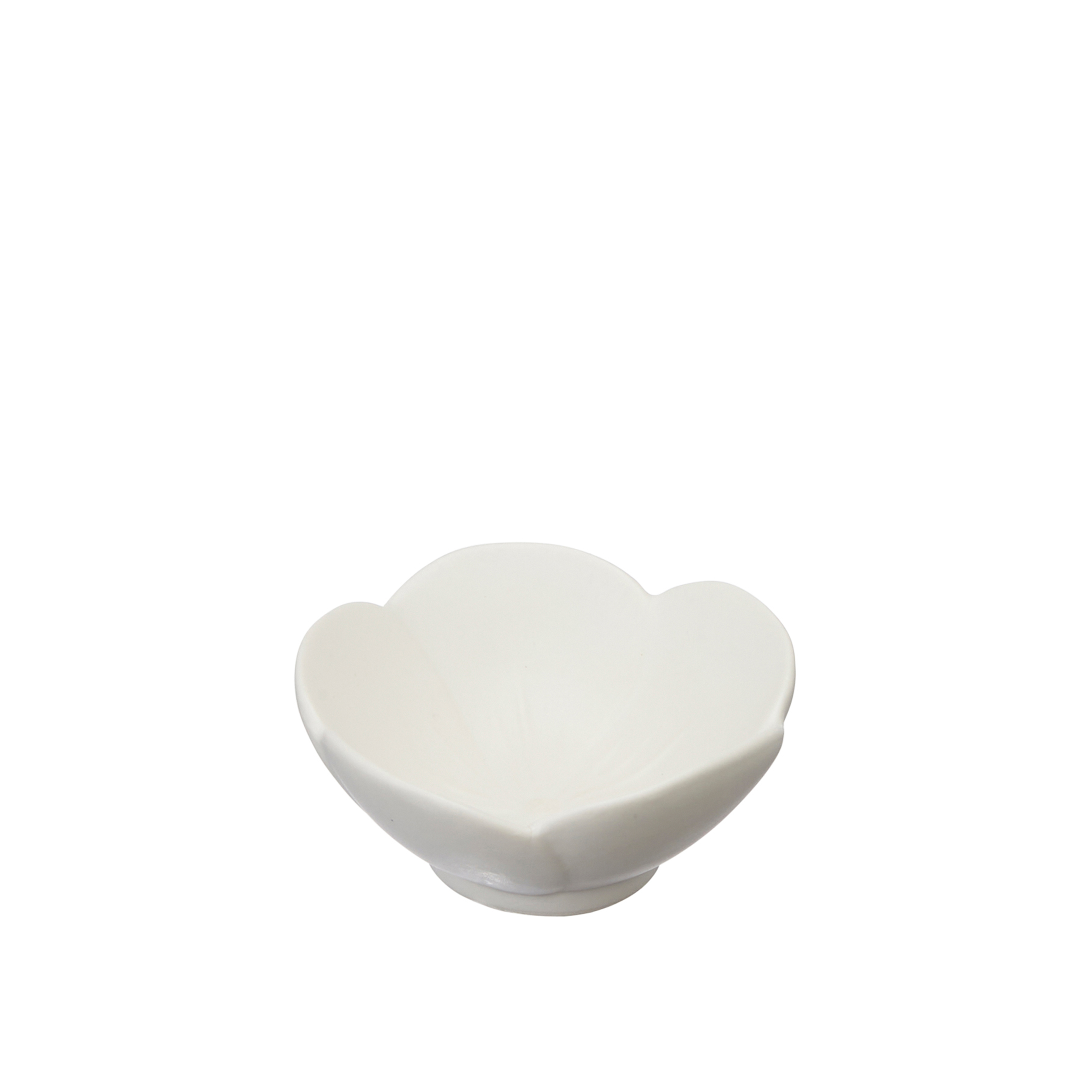 White Mini Ceramic Flower Trinket Dish