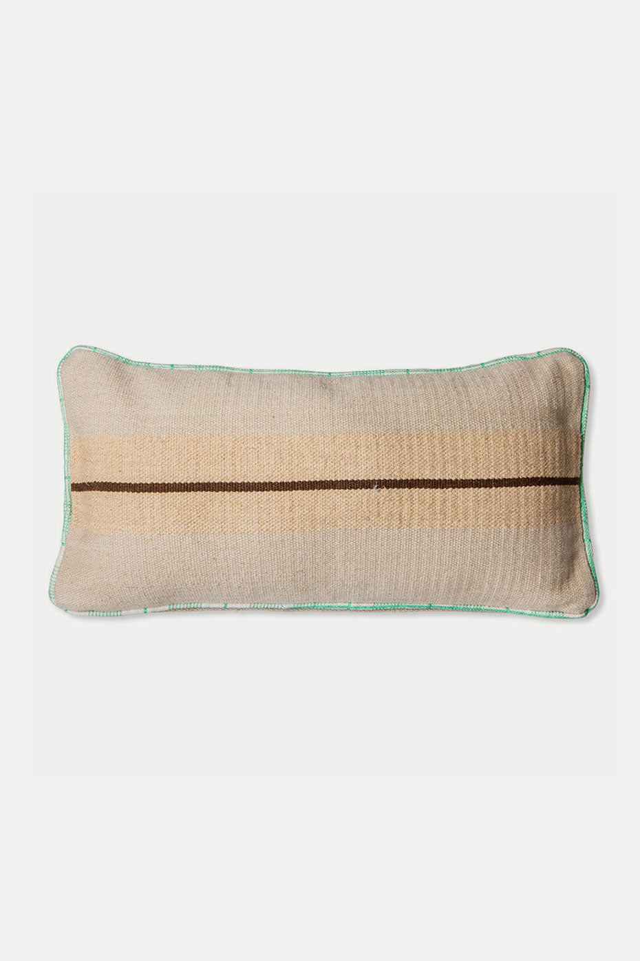 HK Living Brown Hand Woven Wool Cushion 38x74cm