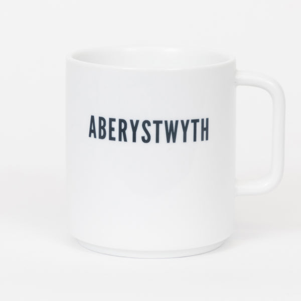 White Aberystwyth Print Coffee Mug