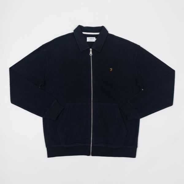 Navy Doyle Full Zip Terry Sweatshirt