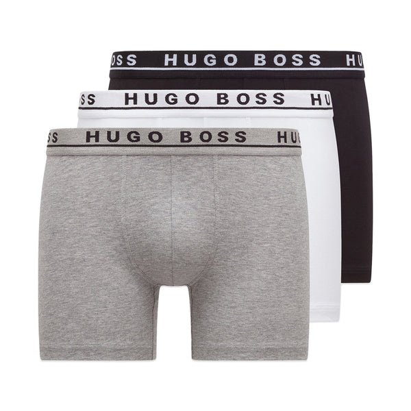 3 Pack Cotton Stretch Boxer Brief - Grey/white/black