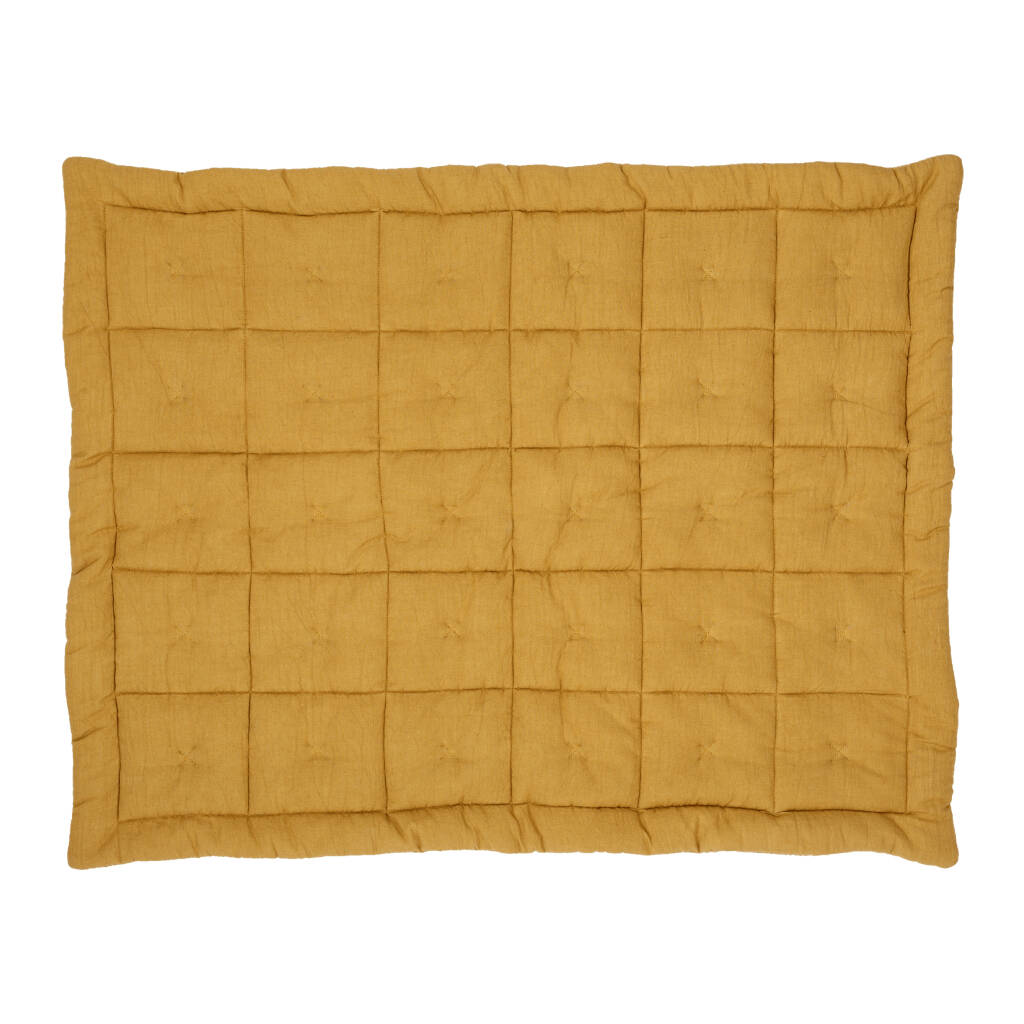 A la collection Large Mustard Cotton Quilted Handmade Play Mat