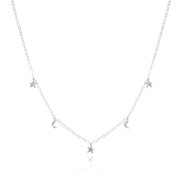 épanoui Stars Align Star & Moon Necklace Sterling Silver