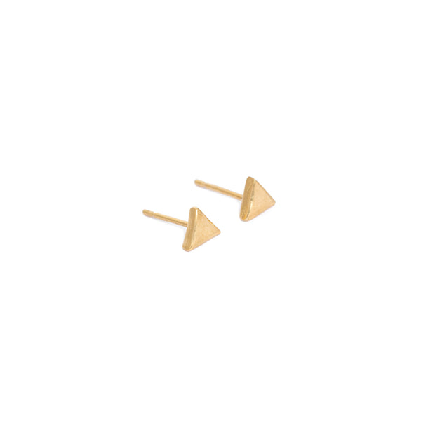 épanoui Triangle Stud Earrings, Gold