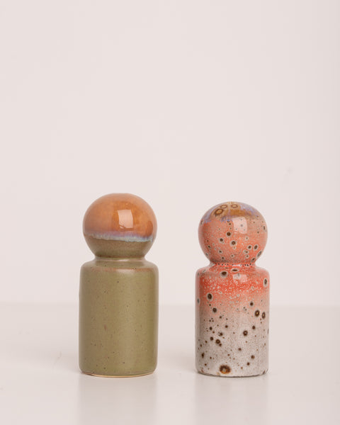 HK Living Ceramic 70s Peper&salt Jar Asteroid Peat