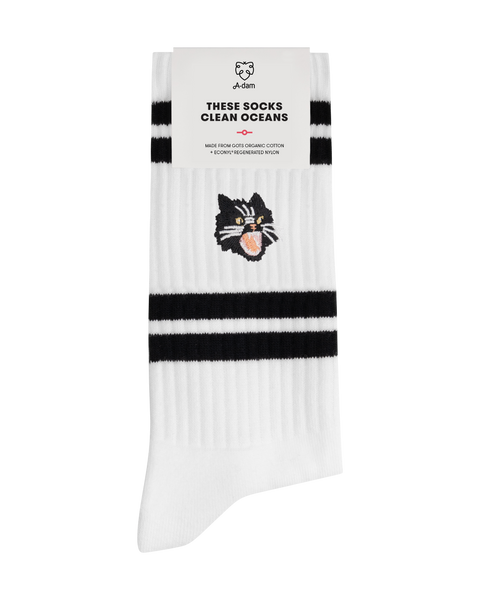 Organic Cotton Sports Socks With Embroidery - Kitty-Cat