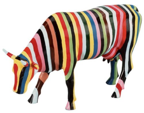 Cow parade " Large H 170 Mm X 290mm Striped"
