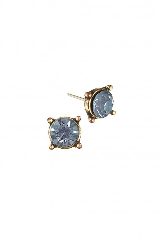 Hot Tomato Classic Claw Crystal Studs In Light Sapphire