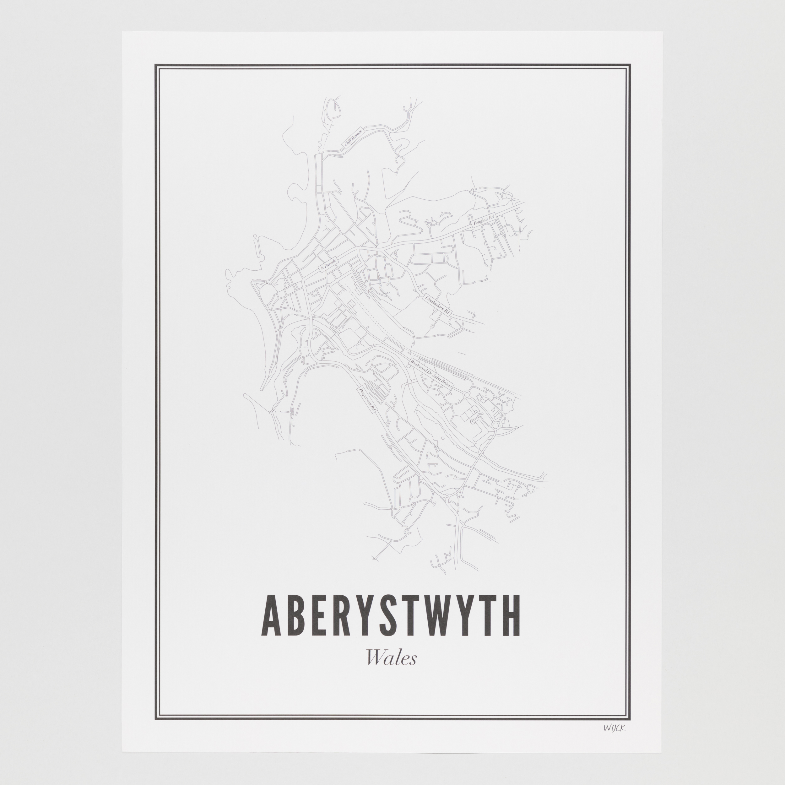 WIJCK. Aberystwyth Map Poster Print (40 x 50 cm)