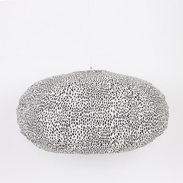 White And Black Storm Oval Lampshade