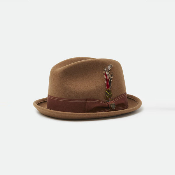 Brixton Gain Washed Copper Fedora Hat