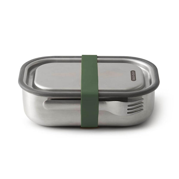 Black + Blum Large Stainless Steel Green Rubber Lunch Box