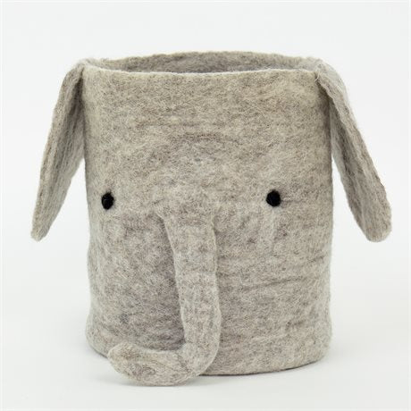 Afroart Elephant Grey Felt Basket
