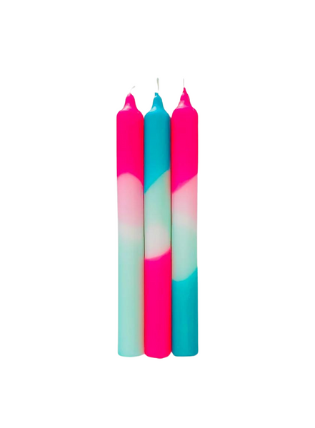 Pink Stories Dip Dye Neon Peppermint Clouds Candles From