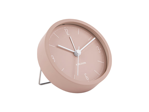 Present Time Faded Pink Numbers Amd Lines Alarm Clock