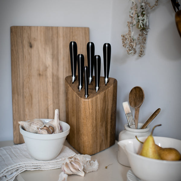 Signature Prism Oak Knife Block Set, Includes Classic Chopping Board and  Sharpener