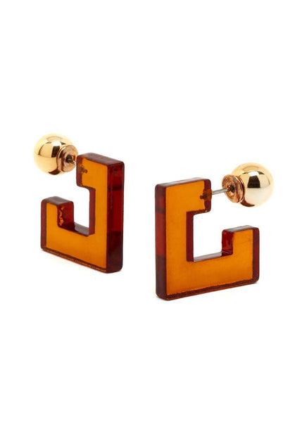 Mirea Earring Brown Resin