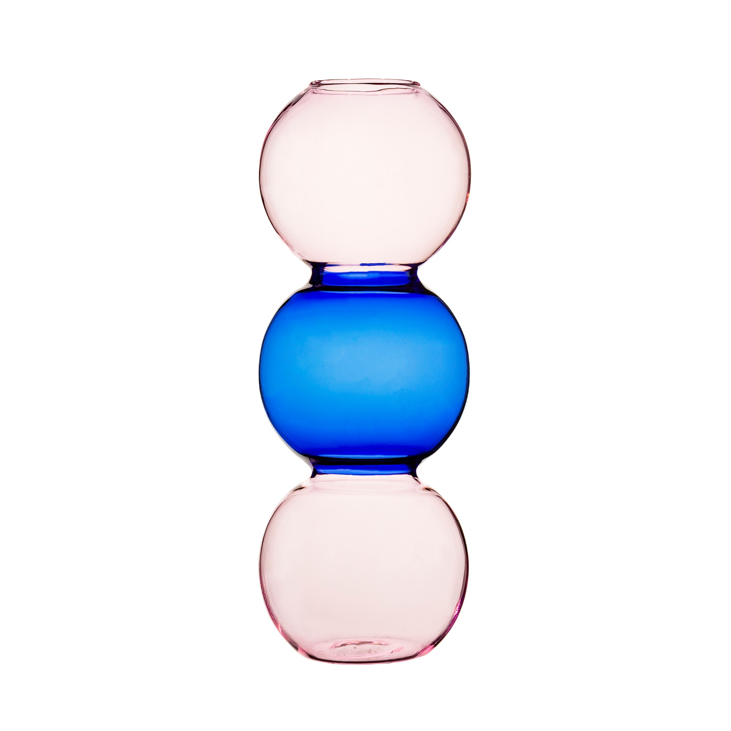 Sass & Belle  Triple Bubble Glass Vase Blue & Pink