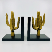 The Upholsterer Brass Cactus Bookends 