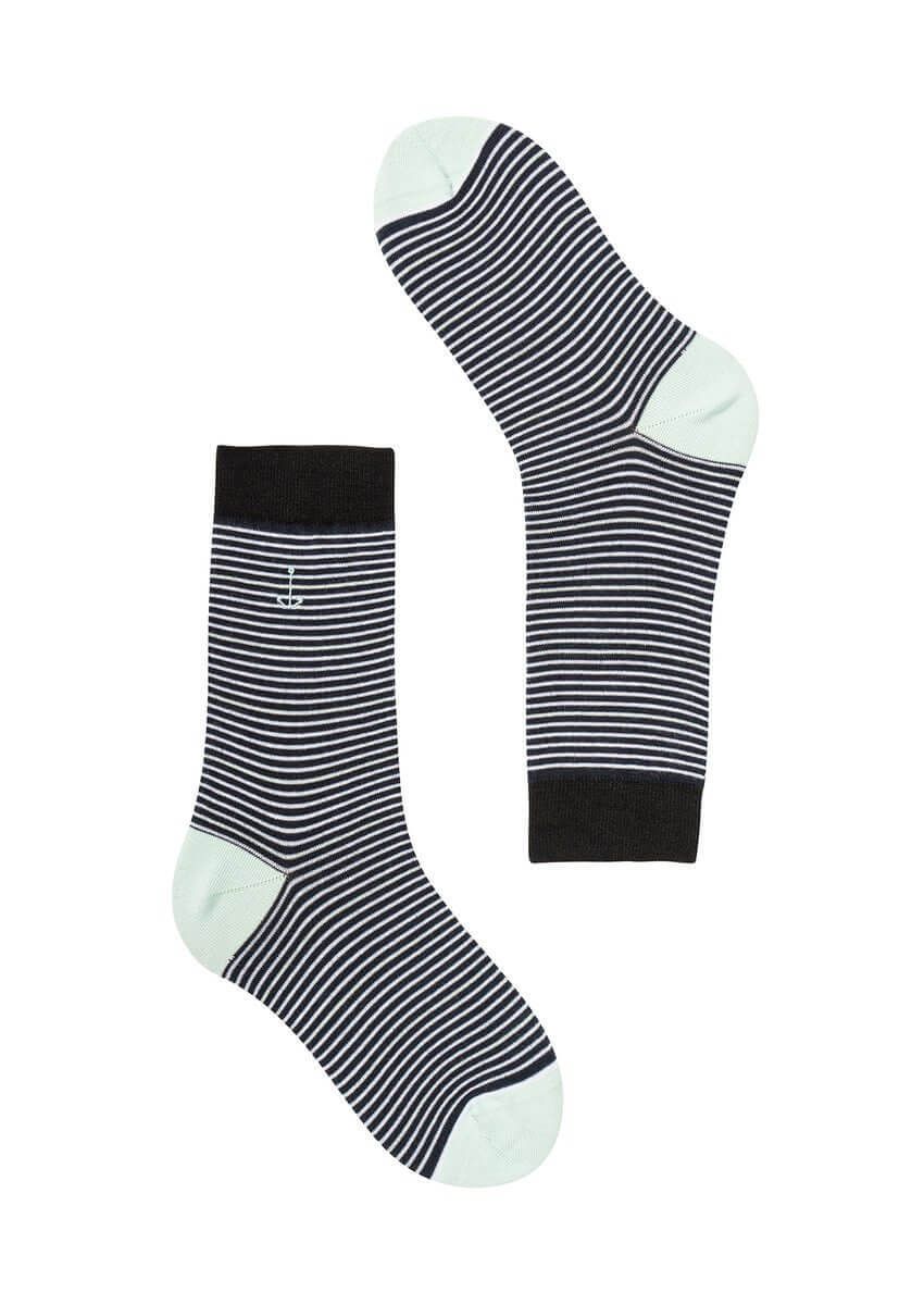 Unisex socks stripes with anchor motif from