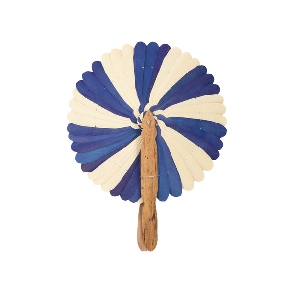 Bamboo fan - Purple & Natural