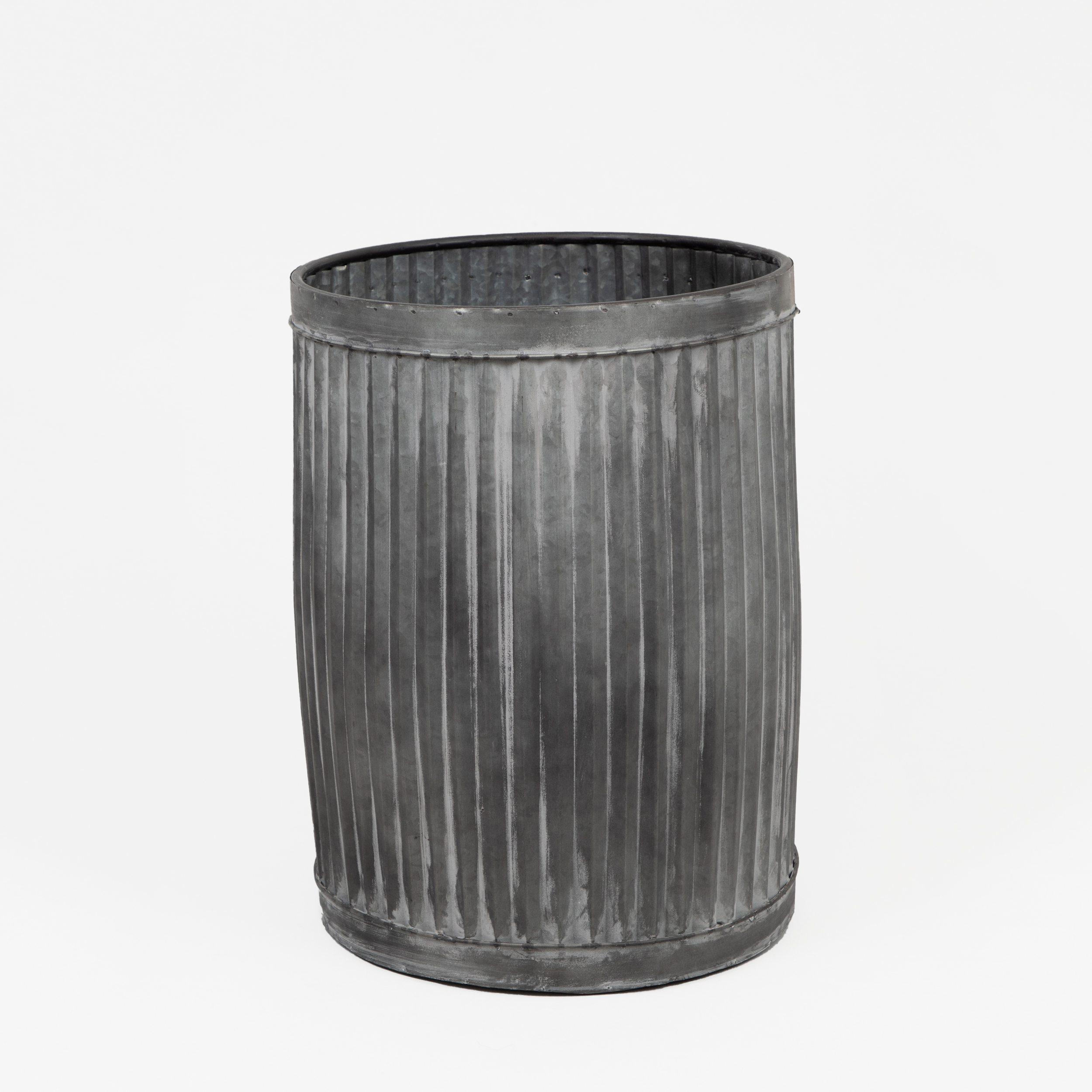 Light & Living Grey Freesia Vintage Style Zinc Flower Pot Medium