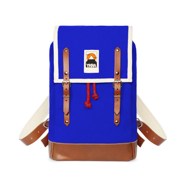 YKRA Mochila Matra Mini Leather Strap & Bottom - Blue