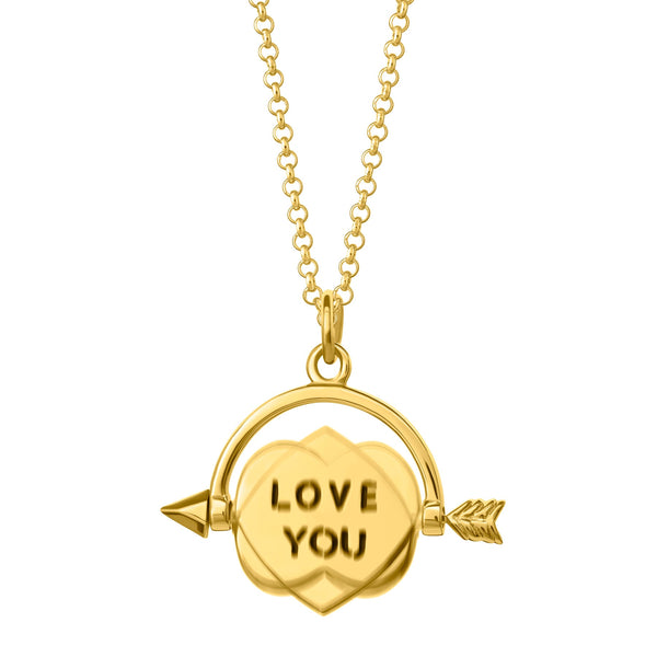 Heart Spinner Necklace - Gold Plated