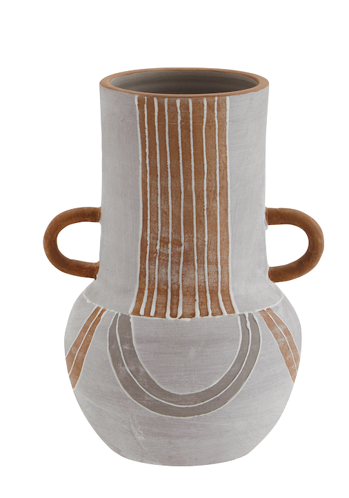 Madam Stoltz Terracotta Vase with Handles