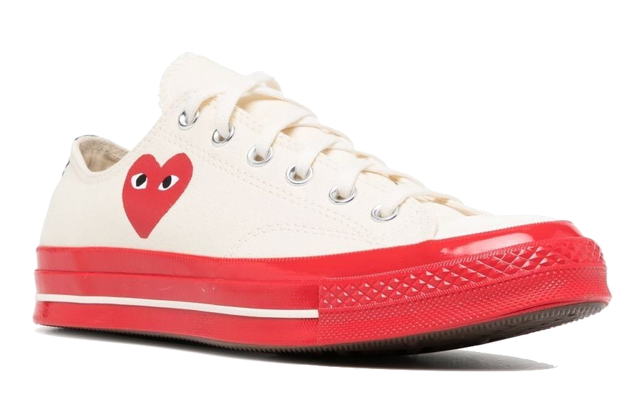 PLAY Comme des Garçons Comme Des Garçons Play X Converse | Chuck 70 Low-top Sneakers | White | Red Soles