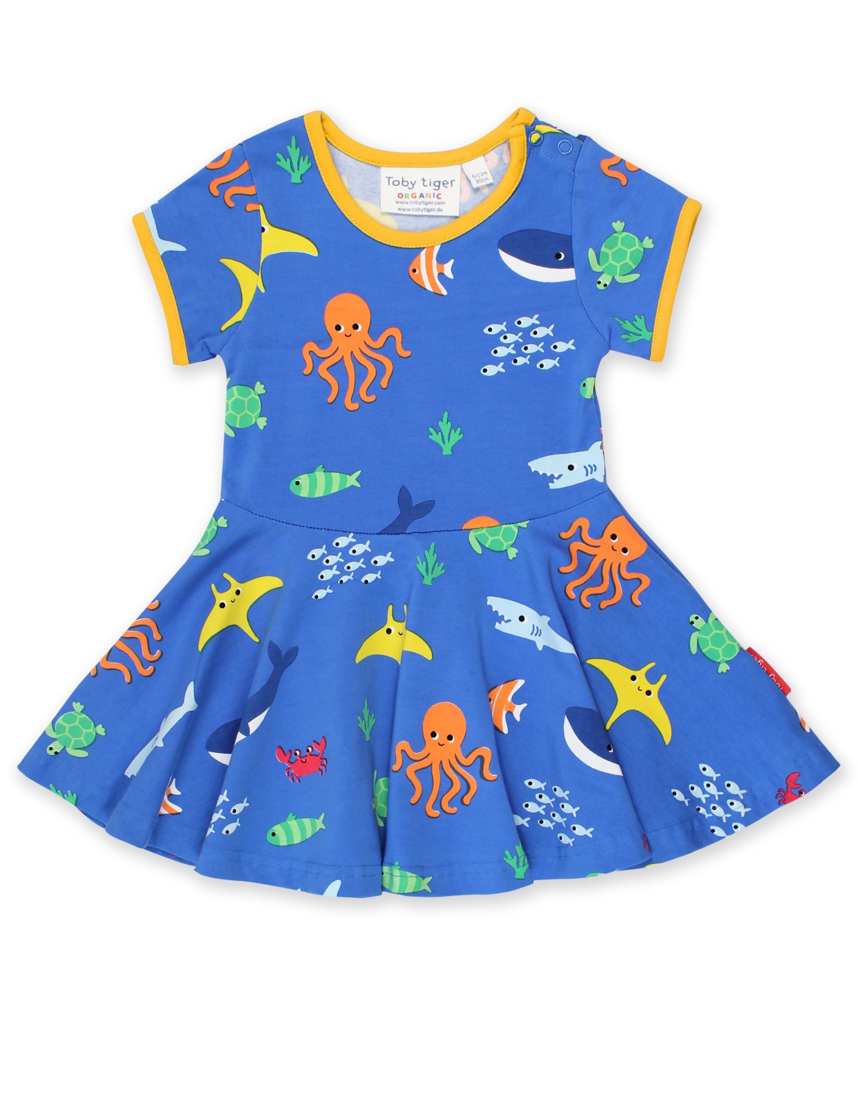 Organic Sealife Print Skater Dress