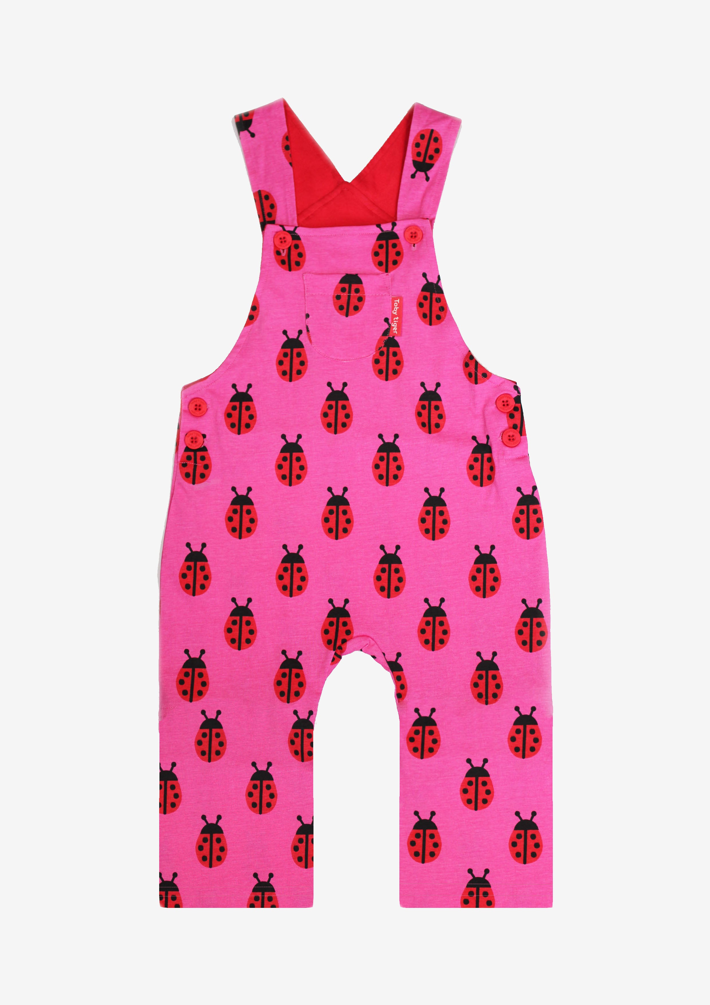 Organic Labybird Print Dungarees