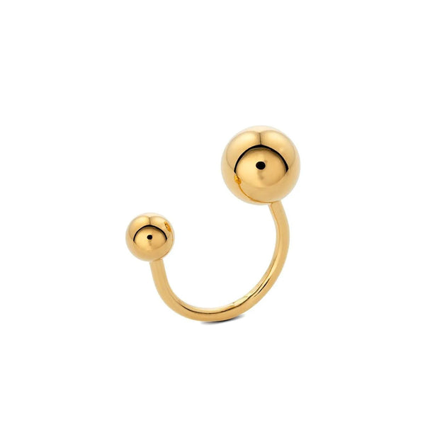 NO MORE ACCESSORIES Gold Plated Sterling Silver Dual Ball Ring