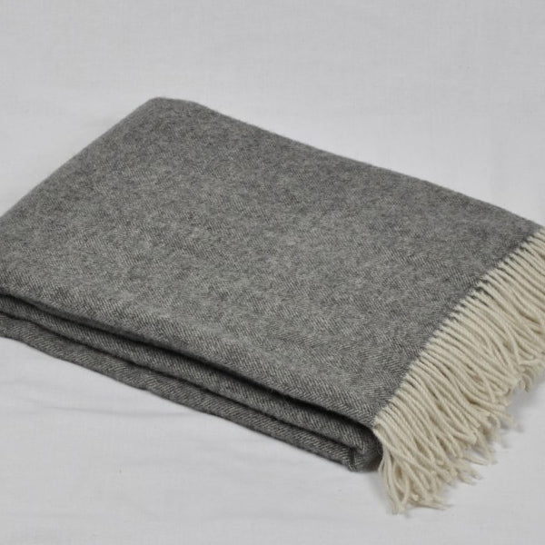 Classic Soft Merino Wool Throw 7-11 Charcoal