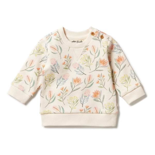 Organic French Terry Sweater - Pretty Floral