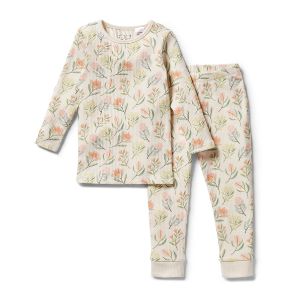 Organic Rib Pyjamas - Pretty Floral