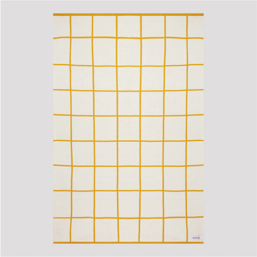 Sophie Home Grid Baby Blanket : Yellow