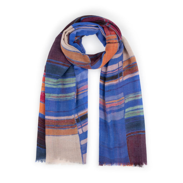 Narratives The Agency Abstract Jewel Blocks Wool Scarf