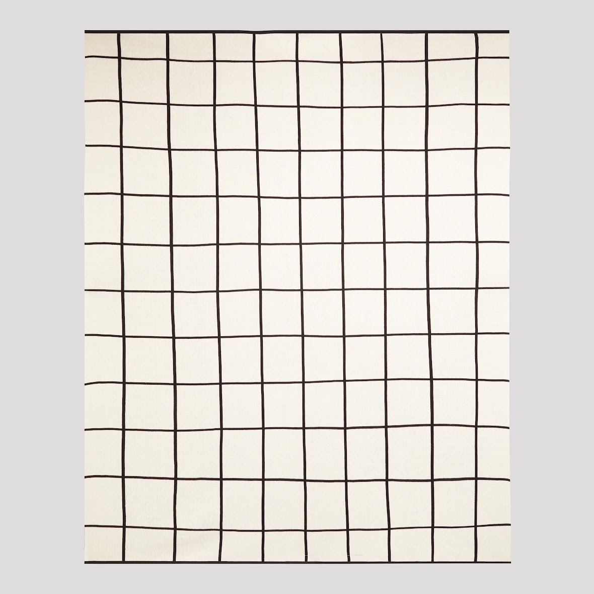 Sophie Home Mono Grid 100% Organic Cotton Knit Throw in Black & Ivory
