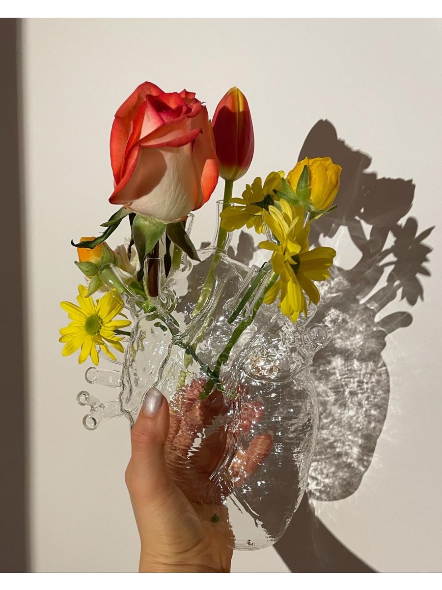 Seletti  Heart Vase "Love In Bloom" Glass 