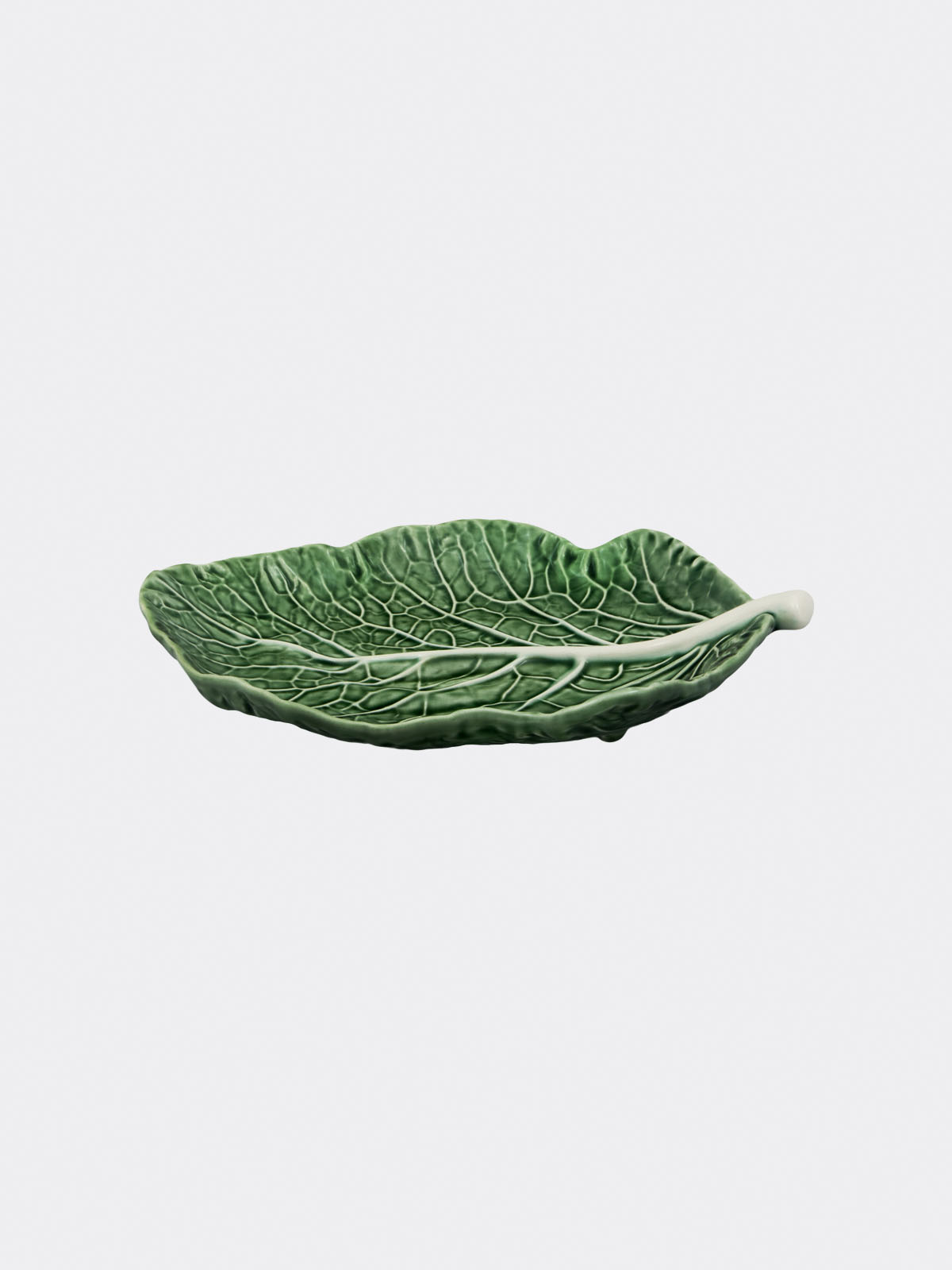 Bordallo Pinheiro Green Glazed 25 CM Ceramic Cabbage Leaf Platter