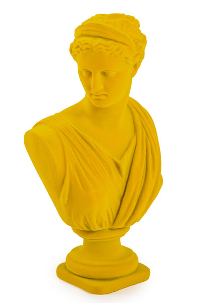 Bright Yellow Flock Large Artemis Bust