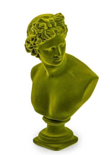 Olive Green Flock Large Apollo Bust