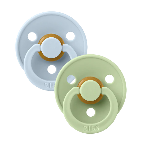 Set of 2 pacifiers Bibs - Ergonomics and Design - Baby blue and pistachio